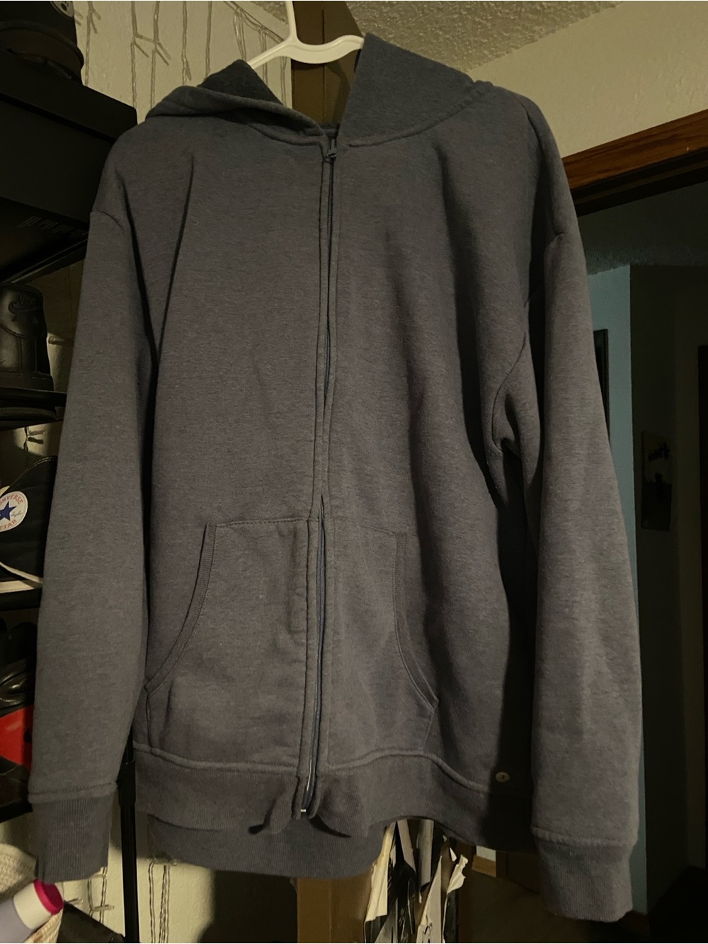 Danskin Dark Gray Full-Zip Hooded Utility Jacket